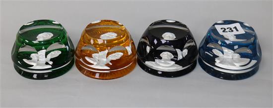 A set of Four Baccarat Royal Family sulphide paperweights